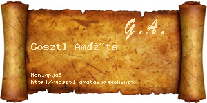 Gosztl Amáta névjegykártya